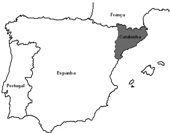 Figura 1. Mapa de localização geográfica da Catalunha. 