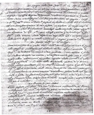 Figura 2 – Notícia manuscrita  publicada em Veneza 