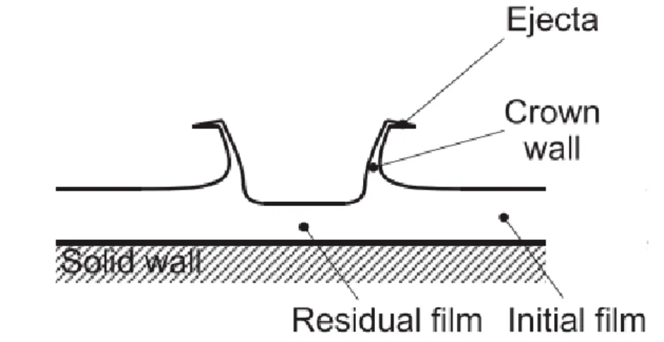Figure 2.13 displays the transition from the initial impact, where the ejecta sheet may be formed, into the initial crown formation