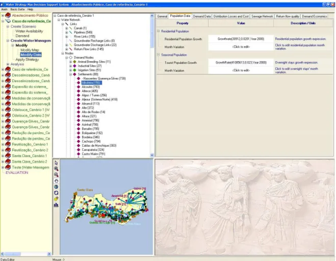 Figura 3.4b: Janela do WSM-DSS – Visualização e edição de uma tabela 