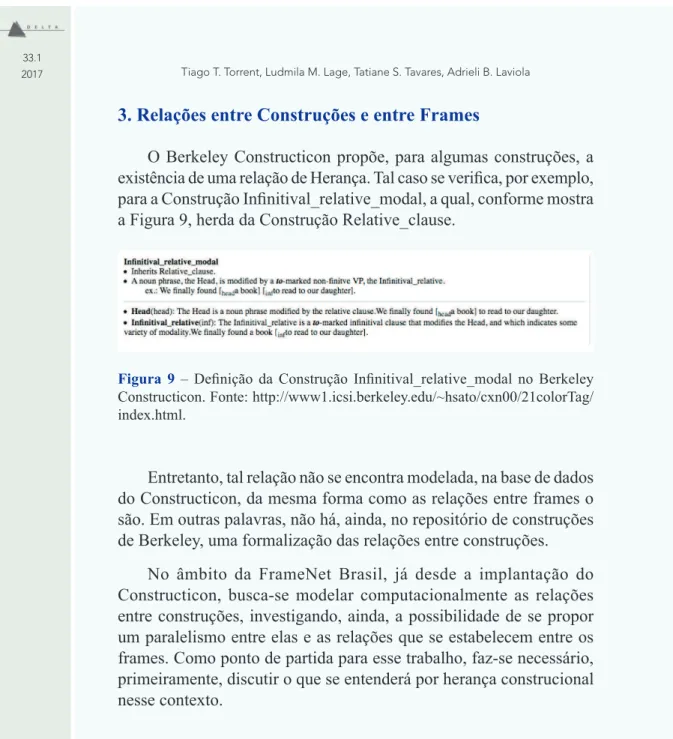 Figura 9 – Defi nição da Construção Infi nitival_relative_modal no Berkeley  Constructicon