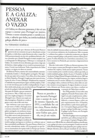 Figura 23 - Peça jornalística 19: “Pessoa e a Galiza: anexar o vazio”, edição de março de 2013