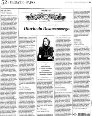 Figura 29 - Peça jornalística 1: “Diário do Desassossego”, edição de março de 2010. 