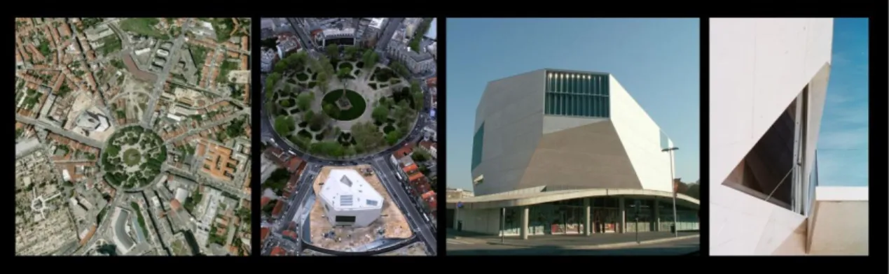 Figura 2: Montagem de diversas imagens da Casa da Música do arquitecto Rem Koolhaas, Porto; Fonte: 02 