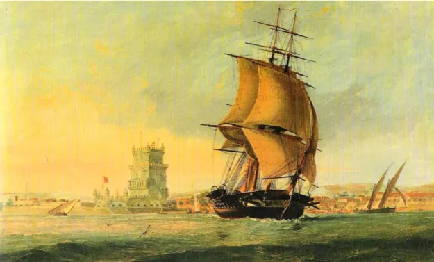 Figura  15:  Vista  geral  com  a  Torre  de  São  Vicente,  mandada  erigir  por  D.  Manuel  em  frente  da  Torre  Velha