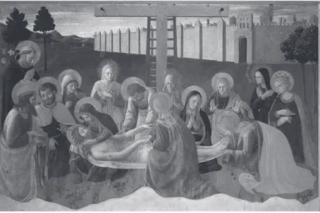 Fig. 2  Fra Angelico. Lamentação  sobre o Cristo morto. 