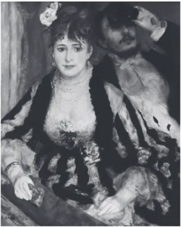 Fig. 7  Auguste Renoir, La loge  [O camarote], 1874. Óleo  sobre tela, 80 x 63,5 cm. The  Courtauld Gallery, Londres.