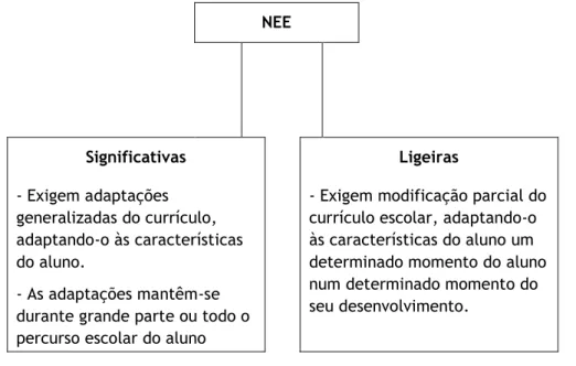 Figura 1. Tipos de necessidades educativas especiais (Correia, 2008, p.46) 