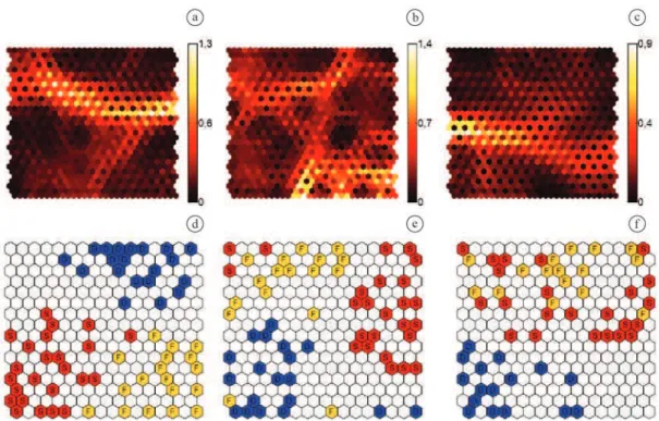 Figure 3 illustrates the projection of both sets  of descriptors in a bi-dimensional space using a  U-Matrix (Ultsch, 2003) projection