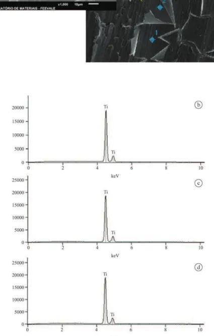 Figure 8. Electron microscopy images (EDS analysis) of the forming titanium sheet did not indicate the presence of harmful chemical  elements