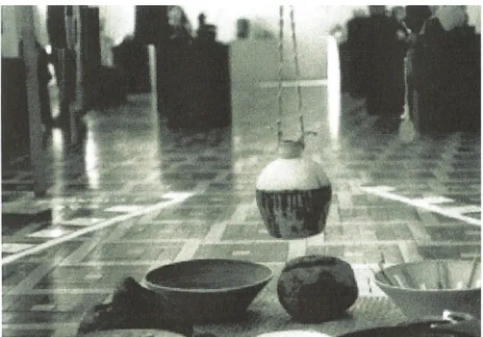 Figura 10: Detalhe da primeira obra do Grupo Nha-ú intitulada Caos e Criação, que  recebeu prêmio especial no IV Salão de Cerâmica do Rio Grande do Sul, em 1980, e  foi exibida em exposição no MASC, em Florianópolis, no mesmo ano