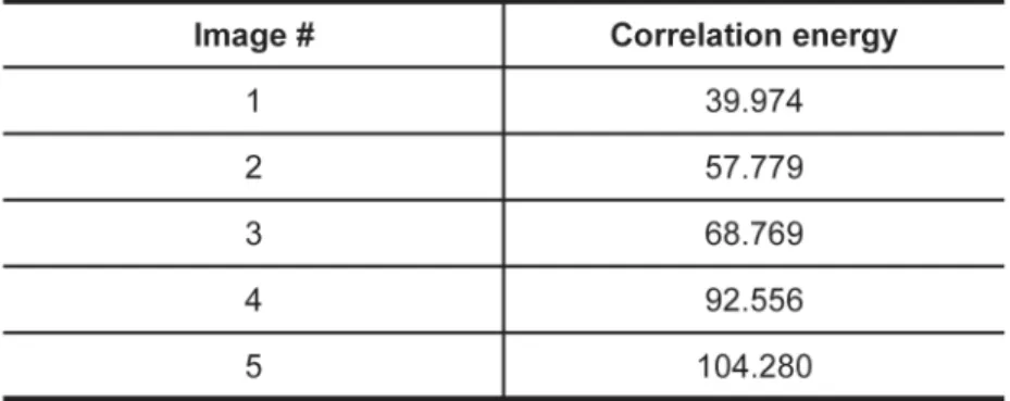Table 1 - Correlation energy of wavelet coeffi cients for the rock fragment images.
