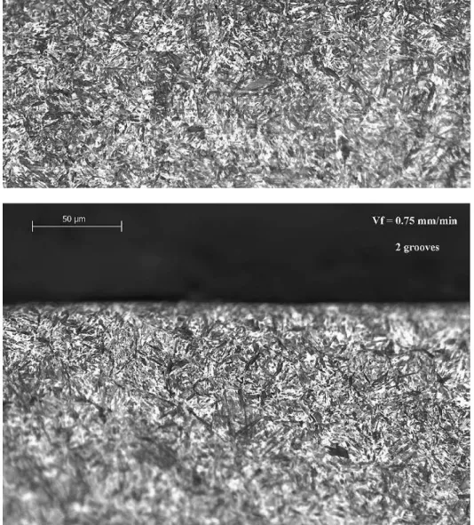 Figure 3.6.b Proof-body of 2 grooves  and Vf = 0.75 mm/min micrograph.