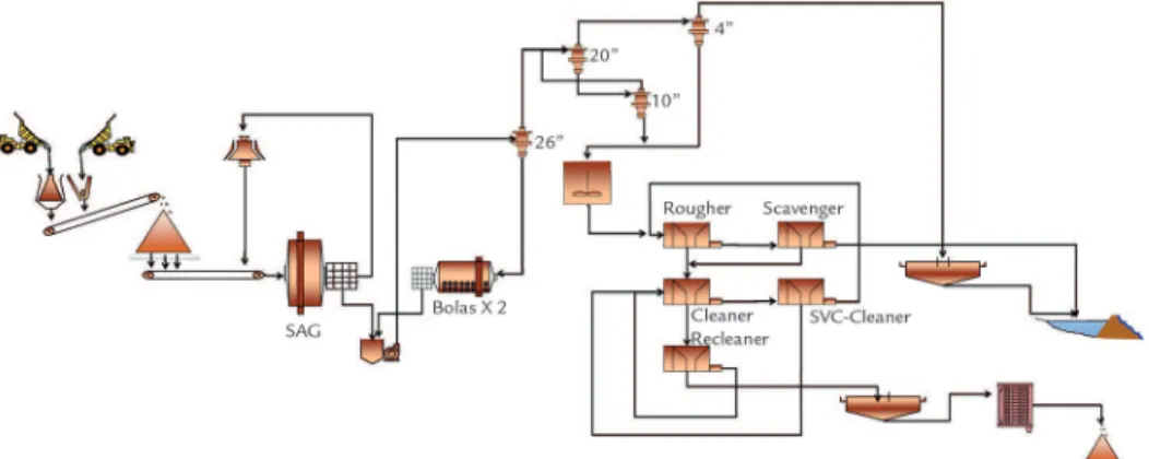 Figure 1 Simplified Flow Sheet of the Processing Plant.
