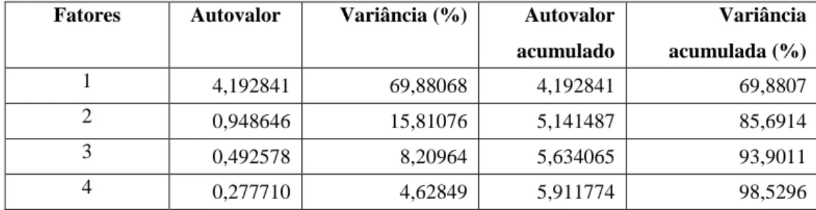 Tabela 6 – Carga fatorial (saída) 13