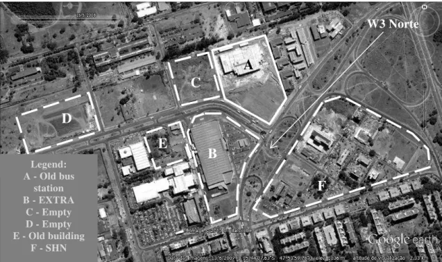 Figure 5 - Location of the old bus station. Source: Google Earth (2008) 