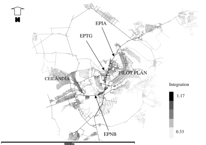 Figure 9 - Axial Map Rn of Federal District (partial). 