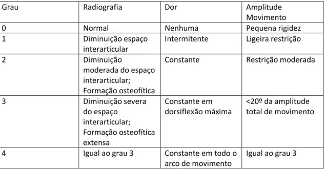 Tabela I – Classificação de Coughlin e Shurnas 