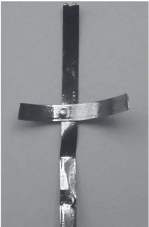 Figure 11. US welded Ni-Ti-Cu ribbon shape memory effect  after heating at 60  o C.