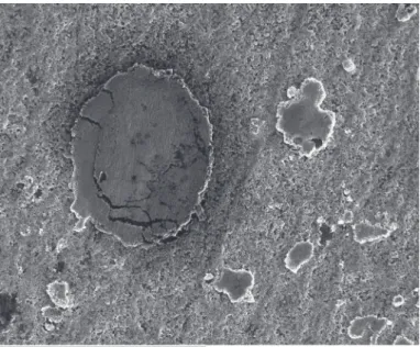 Fig 5. Precipitate in Ti6Al4V and chemical composition by EDSFig 4 . Melted silver paste adherent to NiTi coupon