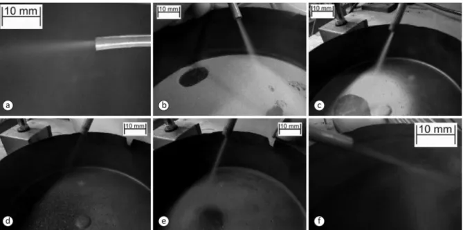 Figure 9 shows pictures from the films of the experiments with each powder. There were no signs of flow  defects inside the hopper