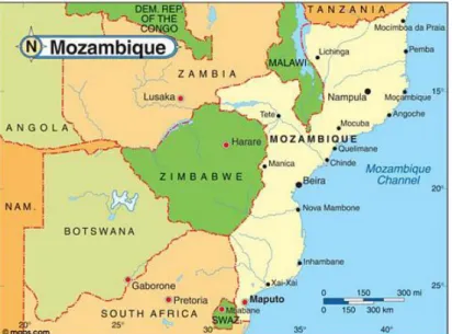 Figure 1 Map of Mozambique. Source: http://www.maps.com 