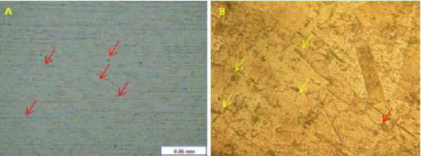 Figure 8. A - Microstructure at 200x shows the microstructure of the base material prepared by conventional  metallography