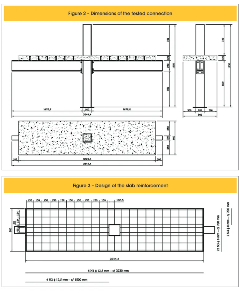 Figure 2 – Dimensions of the tested connection