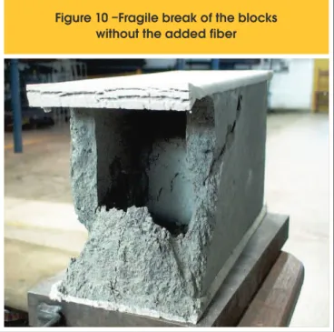 Figure 10 –Fragile break of the blocks  without the added fiber