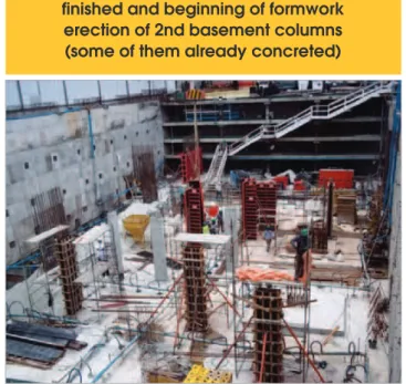 Figure 6 – Anti-flotation slab already  finished and beginning of formwork 