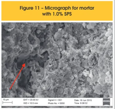 Figure 11 – Micrograph for mortar  with 1.0% SPS