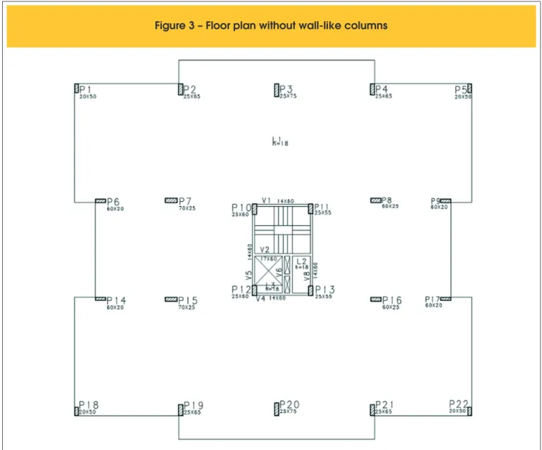 Figure 3 – Floor plan without wall-like columns