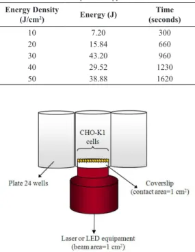 Table 1. Parameters of the phototherapy.