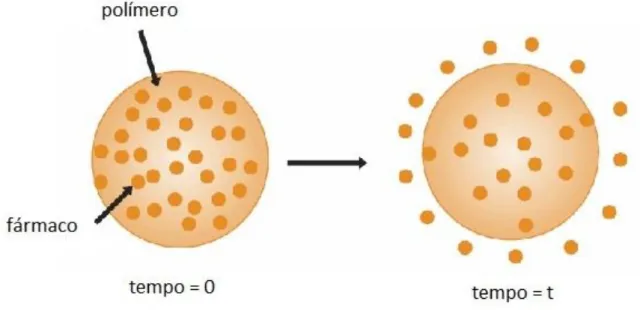 Figura 5 – Representação esquemática de um sistema matricial (adaptada de  http://www.sigmaaldrich.com/materials-science/biomaterials/tutorial.html) 