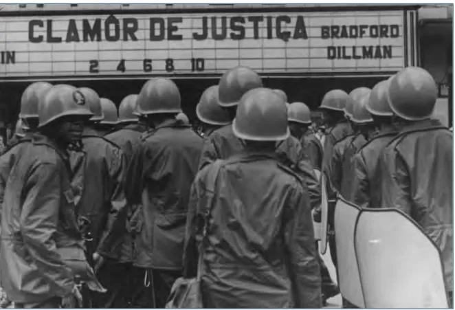Figura 5 – No dia 7 de agosto, policiais militares surgem na página do  Correio da Manhã se posicionando para enfrentar estudantes