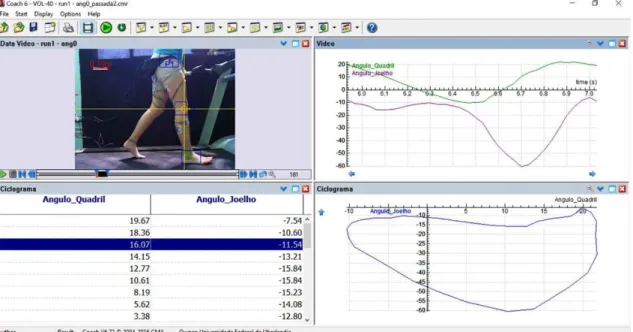 Figure 3.  Cyclogram determination using the Coach6 software.