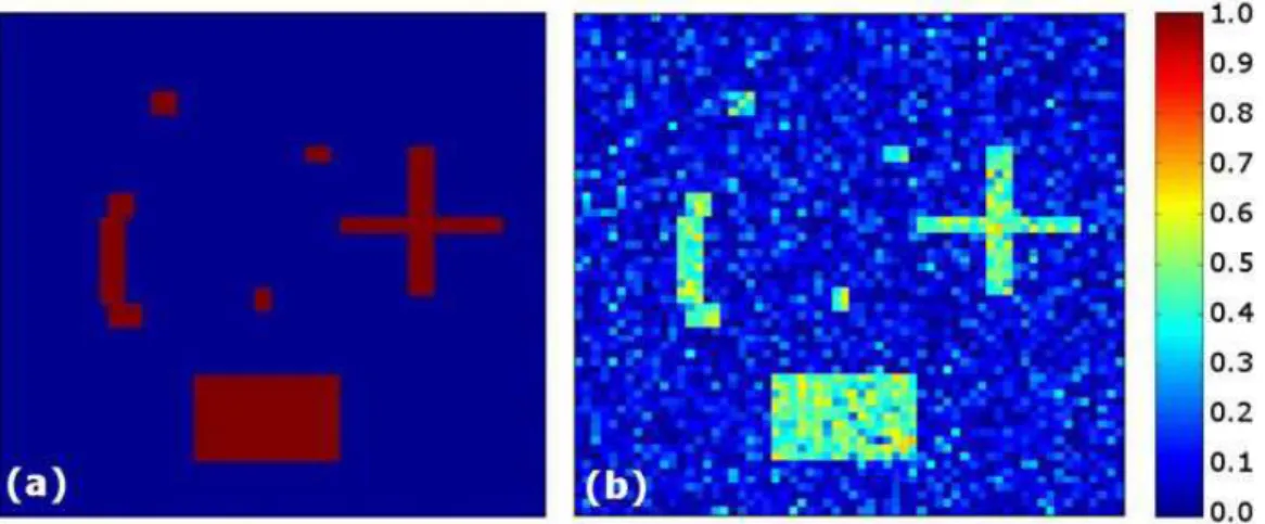 Figure 2. Simulated Correlation Coeficient Maps used for characterization and comparison of the cluster algorithms