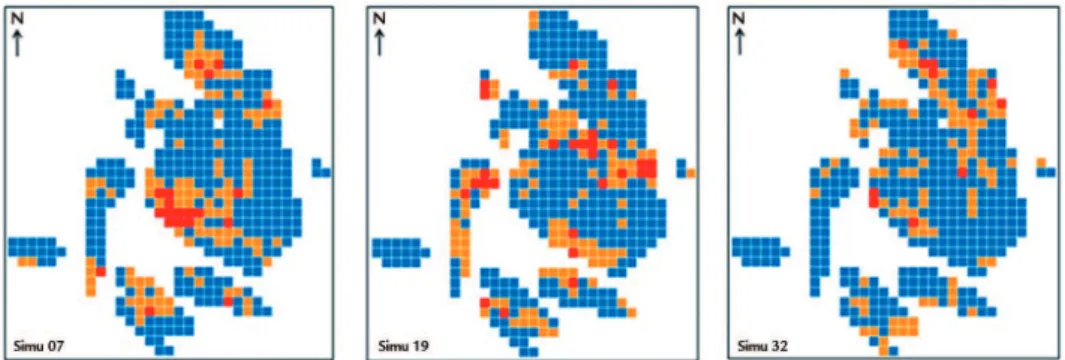 Figure 2 Validation of spatial continuity  in the three main anisotropic directions.