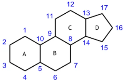 Figura 1.1 – Núcleo esteróide numerado de acordo com as regras IUPAC.