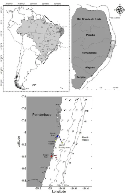 Figure 2. Location of  the study area. Numbered black dots indicate stations commissioned during the campaigns of  August 2013  and January 2014