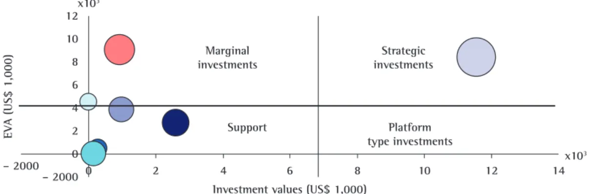 Figure 13. Analysis of the Company’s Operational Investment Profile. Source: Lager (2002) and Company’s data (2004).
