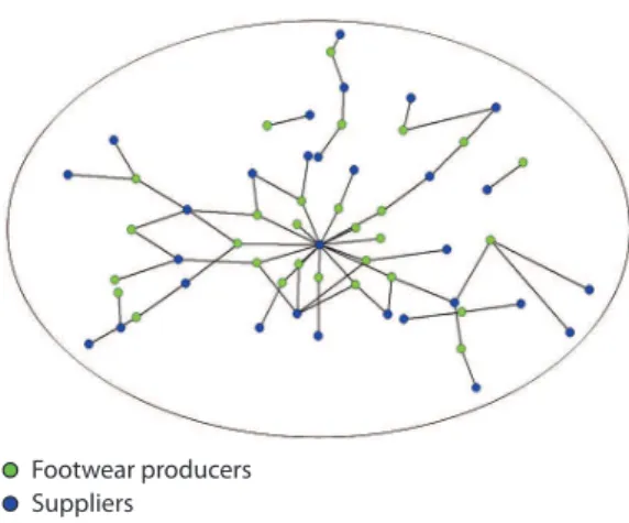 Figure 2. Graph of the the interaction network between local  enterprises and suppliers