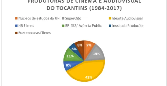 Gráfico 19: Principais produtoras de cinema e audiovisual do Tocantins (1984-2017) 