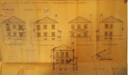 Figura 27 – Alçados, Corte e Pormenores construtivos – ET003  Fonte: Arquivo das Obras Particulares da CMF 