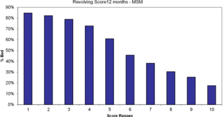 Figure 15. Backtest graph for the revolving credit score model for 12 months. Source: the authors.