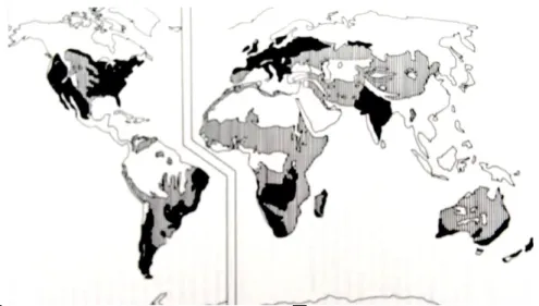 Figura 1.  As principais áreas de forragens no Mundo.   Áreas com forragens naturais que podem ser  manejadas com pouca ou nenhuma modificação