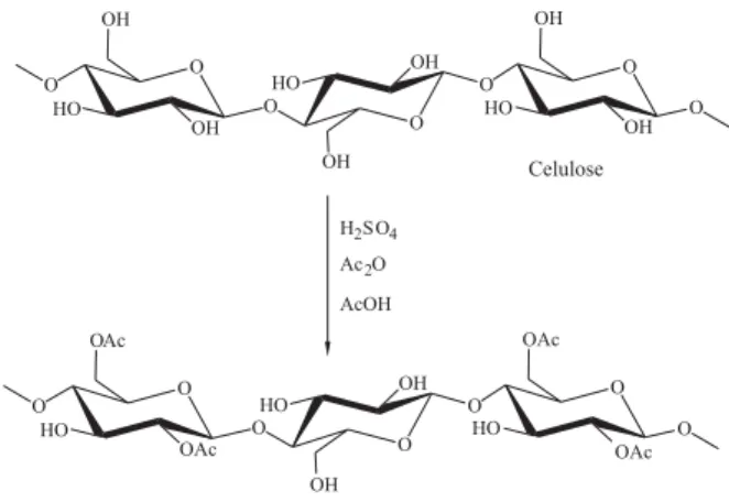 Figura 2. Esquema da acetilação parcial da celulose