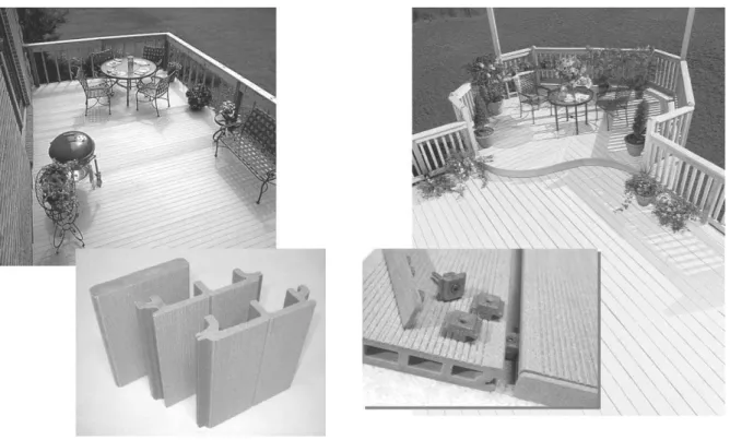 Figura 5. Exemplos de aplicação de compostos PVC/farinha de madeira como perfis para fabricação de decks