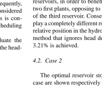 Fig. 4. Optimal reservoir storage trajectories for case 1.