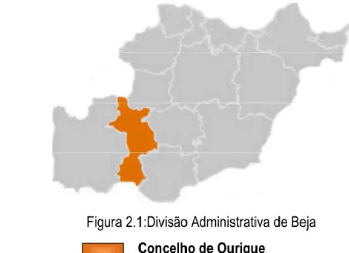 Figura 2.1:Divisão Administrativa de Beja  Concelho de Ourique